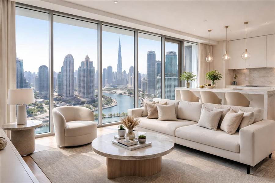 Premium interior with a Dubai view